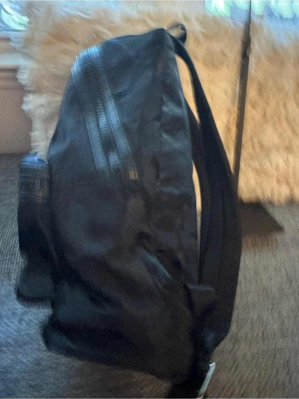 Michael Kors Black Tonal Camo Backpack – Nylon & Leather Trim